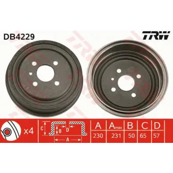 Tambour de frein TRW DB4229