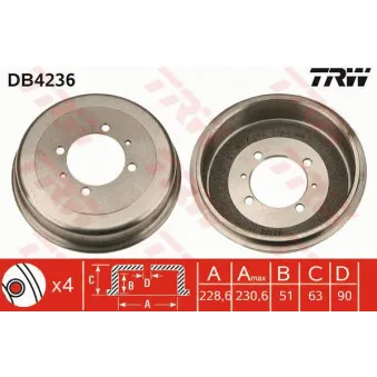 Tambour de frein TRW DB4236