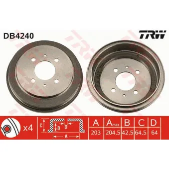 Tambour de frein TRW DB4240