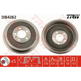 Tambour de frein TRW DB4262