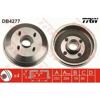 Tambour de frein TRW DB4277