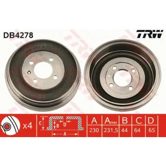 Tambour de frein TRW DB4278
