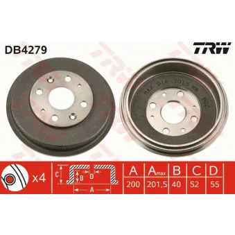 Tambour de frein TRW DB4279