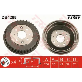 Tambour de frein TRW DB4288