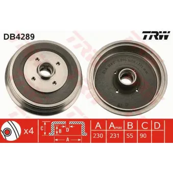 Tambour de frein TRW DB4289