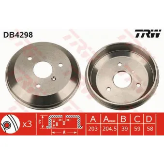 Tambour de frein TRW DB4298