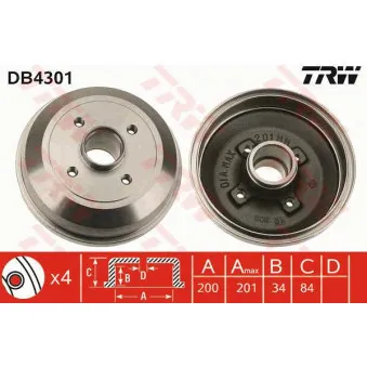 Tambour de frein TRW DB4301