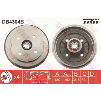 Tambour de frein TRW DB4304B