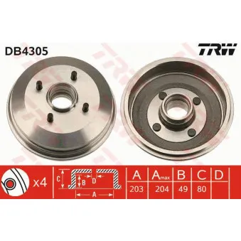 Tambour de frein TRW DB4305