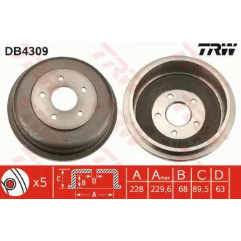 Tambour de frein TRW DB4309