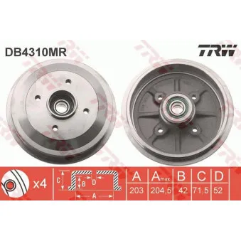 Tambour de frein TRW DB4310MR
