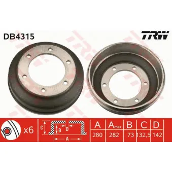 Tambour de frein TRW DB4315