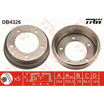 Tambour de frein TRW DB4326