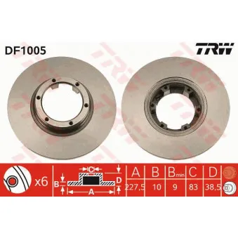 Jeu de 2 disques de frein avant TRW DF1005