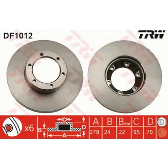 Jeu de 2 disques de frein avant TRW DF1012