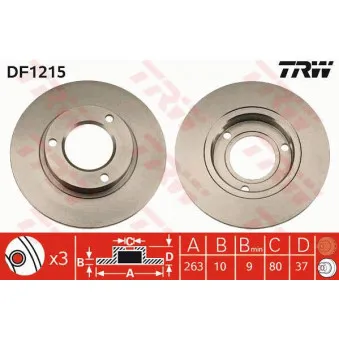 Jeu de 2 disques de frein avant TRW DF1215