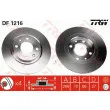 Jeu de 2 disques de frein avant TRW DF1216 - Visuel 1