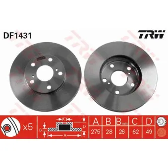 Jeu de 2 disques de frein avant TRW