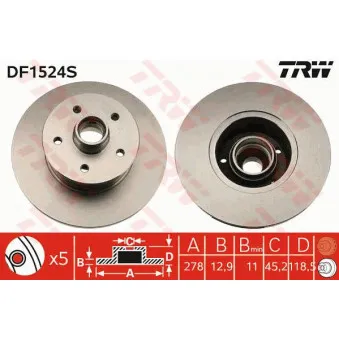 Jeu de 2 disques de frein avant TRW