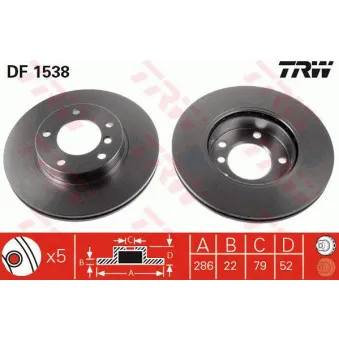 Jeu de 2 disques de frein avant TRW
