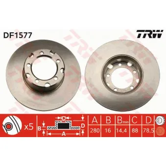 Jeu de 2 disques de frein avant TRW