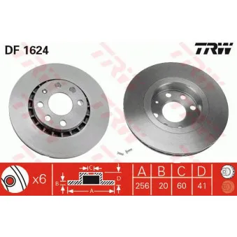 Jeu de 2 disques de frein avant TRW DF1624