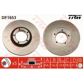 Jeu de 2 disques de frein avant TRW DF1653