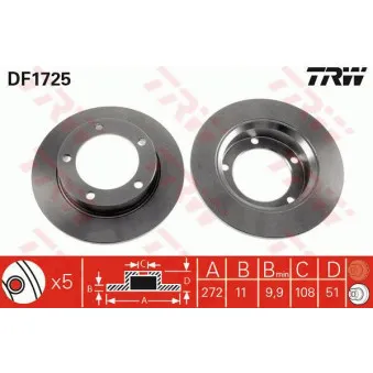Jeu de 2 disques de frein avant TRW DF1725