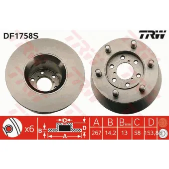 Jeu de 2 disques de frein avant TRW