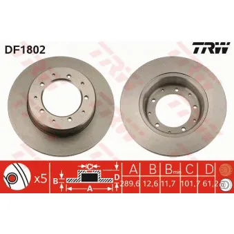 Jeu de 2 disques de frein arrière TRW