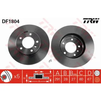 Jeu de 2 disques de frein avant TRW
