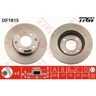 Jeu de 2 disques de frein avant TRW