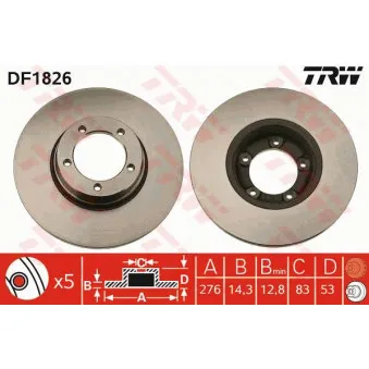 Jeu de 2 disques de frein avant TRW