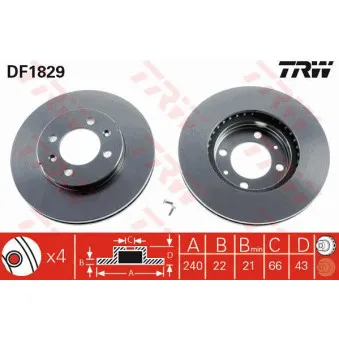 Jeu de 2 disques de frein avant TRW