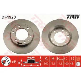 Jeu de 2 disques de frein avant TRW