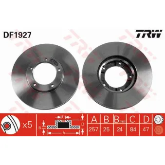 Jeu de 2 disques de frein avant TRW