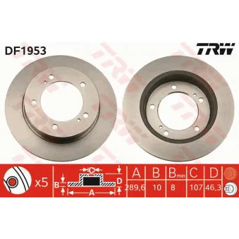 Jeu de 2 disques de frein avant TRW DF1953