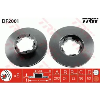 Disque de frein avant droit TRW