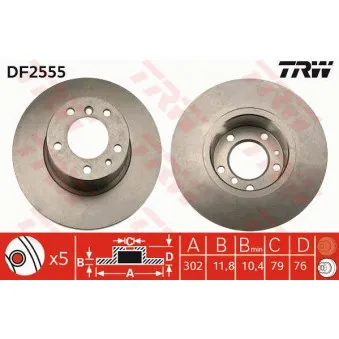Jeu de 2 disques de frein avant TRW