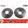 Jeu de 2 disques de frein arrière TRW DF2581 - Visuel 1