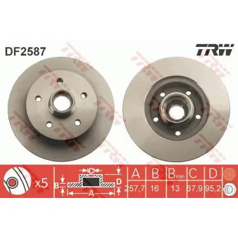 Jeu de 2 disques de frein avant TRW