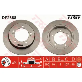 Jeu de 2 disques de frein avant TRW DF2588