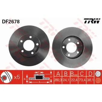 Jeu de 2 disques de frein avant TRW