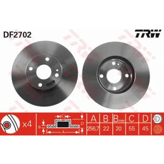 Jeu de 2 disques de frein avant TRW