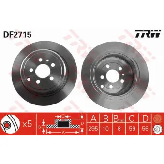 Jeu de 2 disques de frein arrière TRW