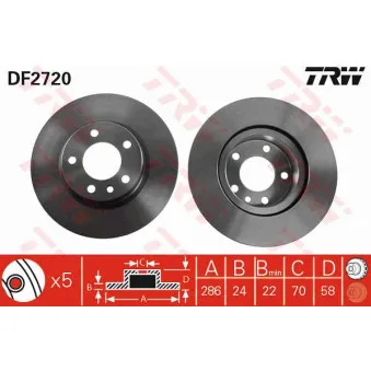 Jeu de 2 disques de frein avant TRW