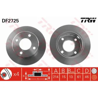 Jeu de 2 disques de frein avant TRW