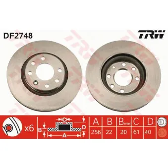 Jeu de 2 disques de frein avant TRW