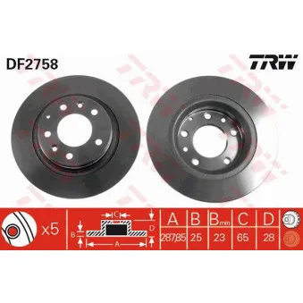 Jeu de 2 disques de frein avant TRW