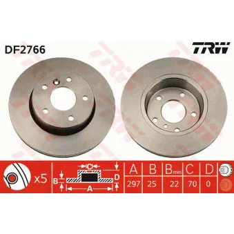 Jeu de 2 disques de frein avant TRW DF2766
